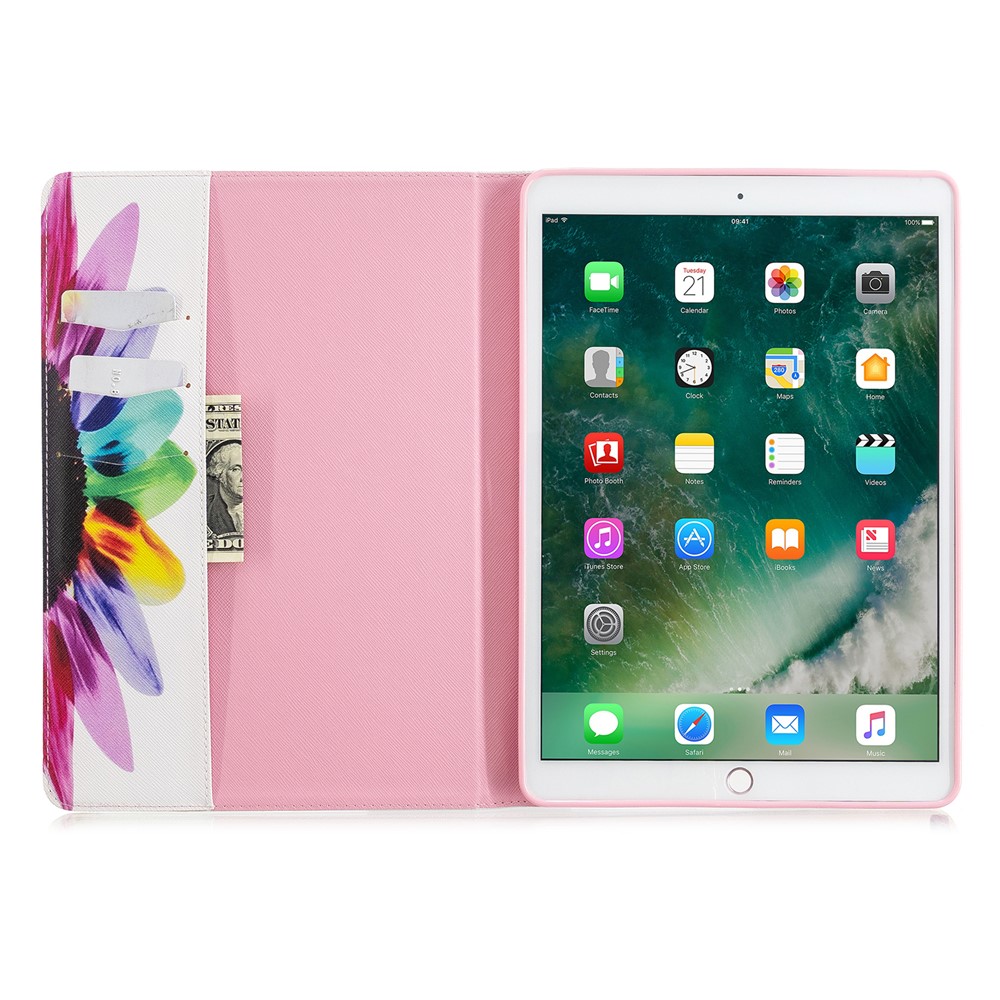 Pattern Printing PU Leather Wallet Stand Cover for iPad Air 10.5 (2019) / Pro 10.5-inch (2017) - Colorful Petals-8