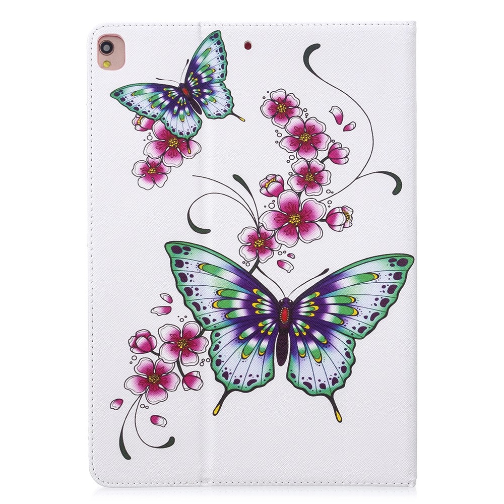 Pattern Printing PU Leather Wallet Cover Case for iPad Air 10.5 (2019) / Pro 10.5-inch (2017) - Butterflies and Flowers-3
