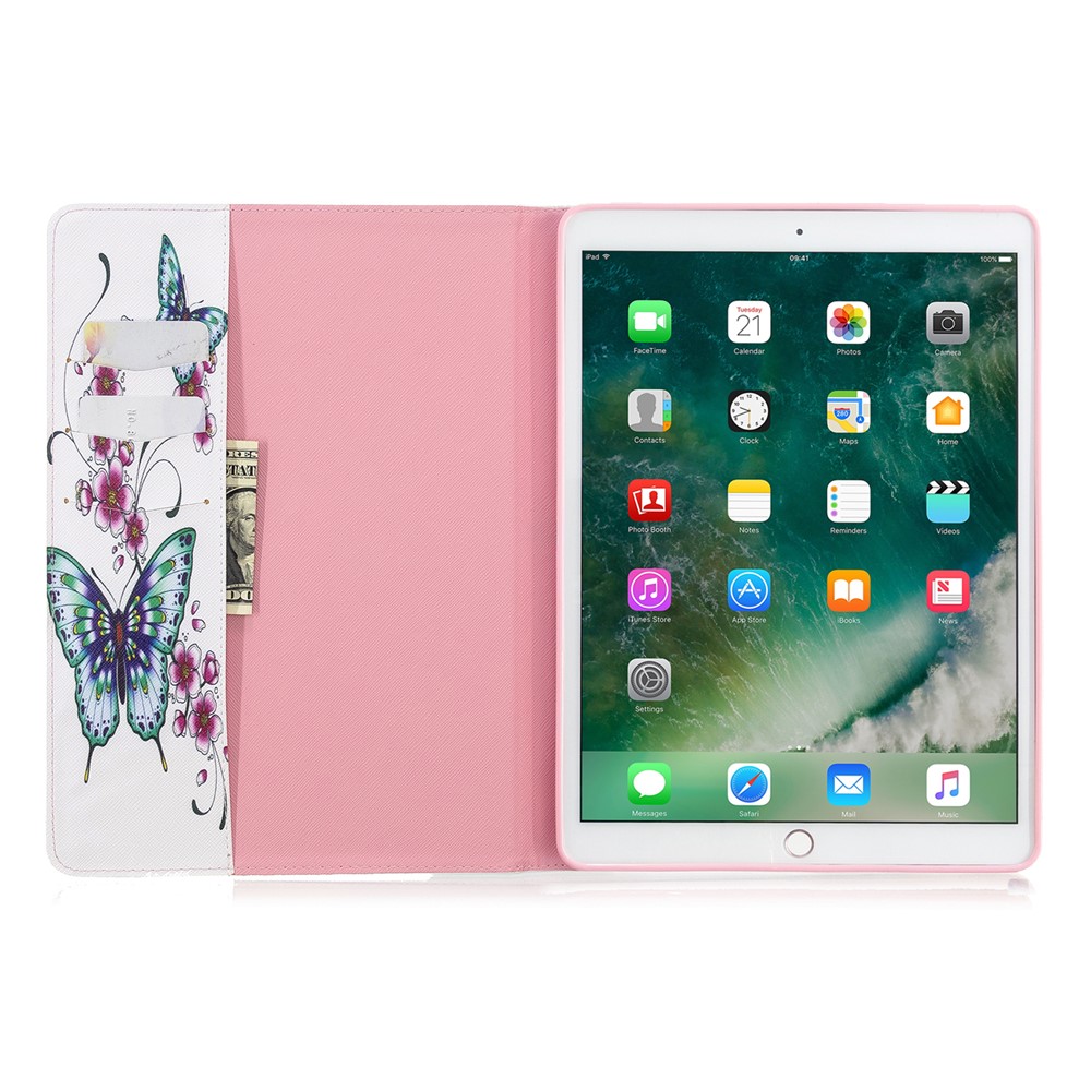 Pattern Printing PU Leather Wallet Cover Case for iPad Air 10.5 (2019) / Pro 10.5-inch (2017) - Butterflies and Flowers-8