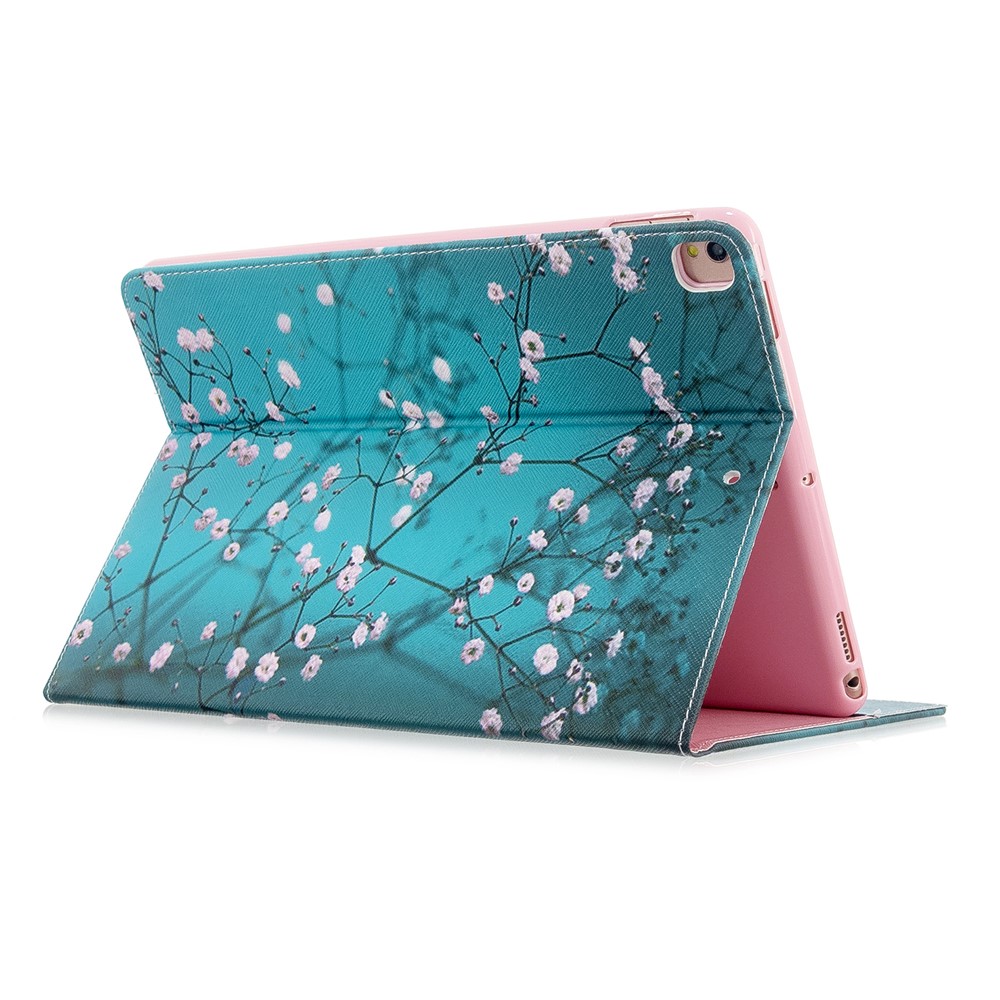 Модельный Кожаный Чехол С Подставкой Для Ipad Pro 10,5-inch (2017) - Дерево С Цветами-4