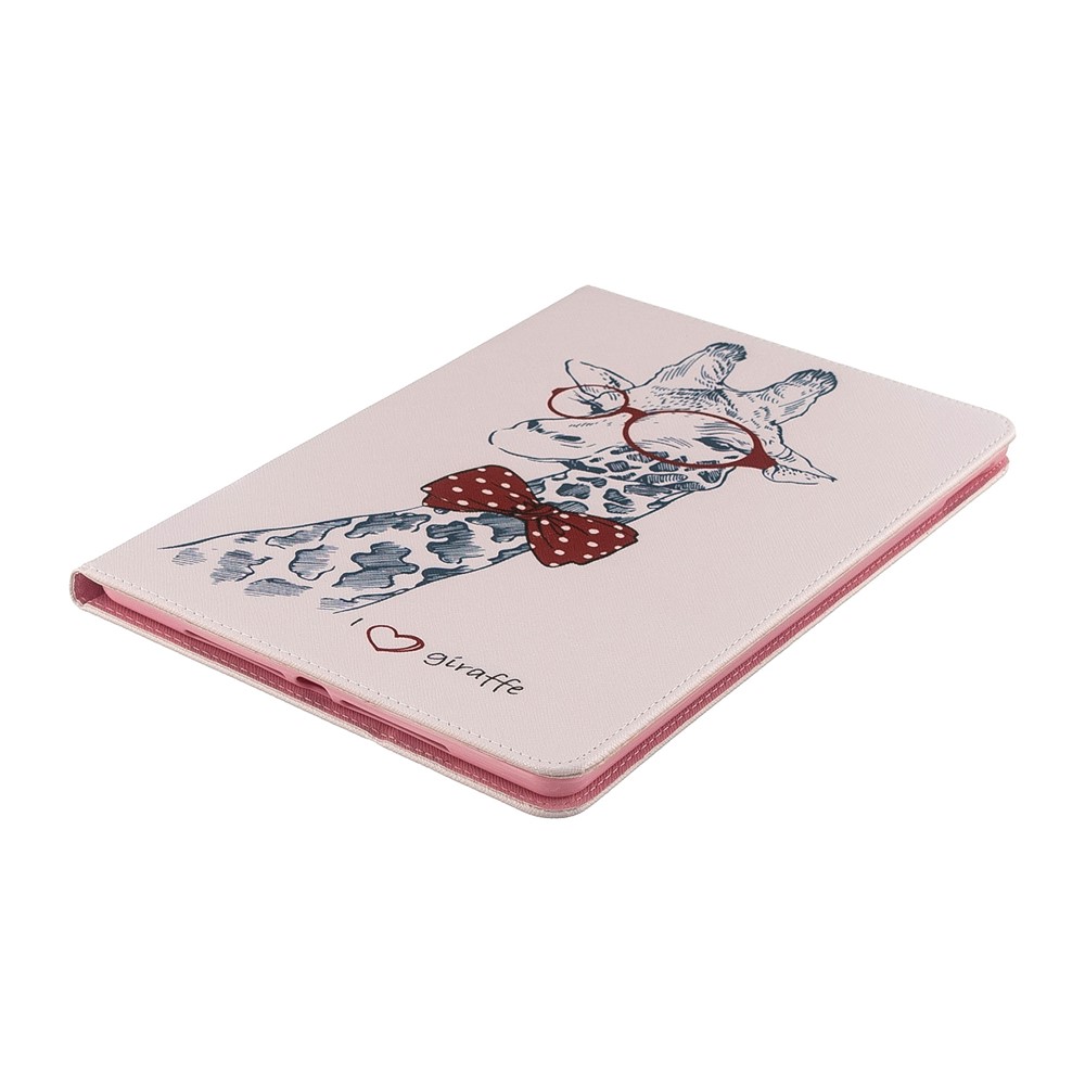 For iPad Air 10.5 (2019) / Pro 10.5-inch (2017) Pattern Printing Leather Wallet Stand Shell - Adorable Giraffe Wearing Glasses-6