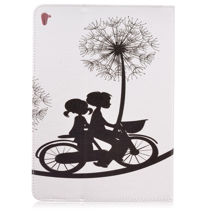 Patterned Wallet Leather Case with Stand for iPad Pro 9.7 inch - Lovers Riding Bike and Dandelions-1