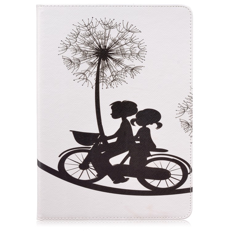 Patterned Wallet Leather Case with Stand for iPad Pro 9.7 inch - Lovers Riding Bike and Dandelions-2