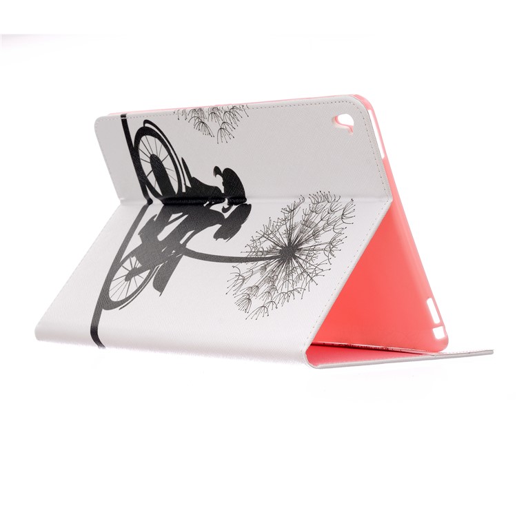 Patterned Wallet Leather Case with Stand for iPad Pro 9.7 inch - Lovers Riding Bike and Dandelions-3