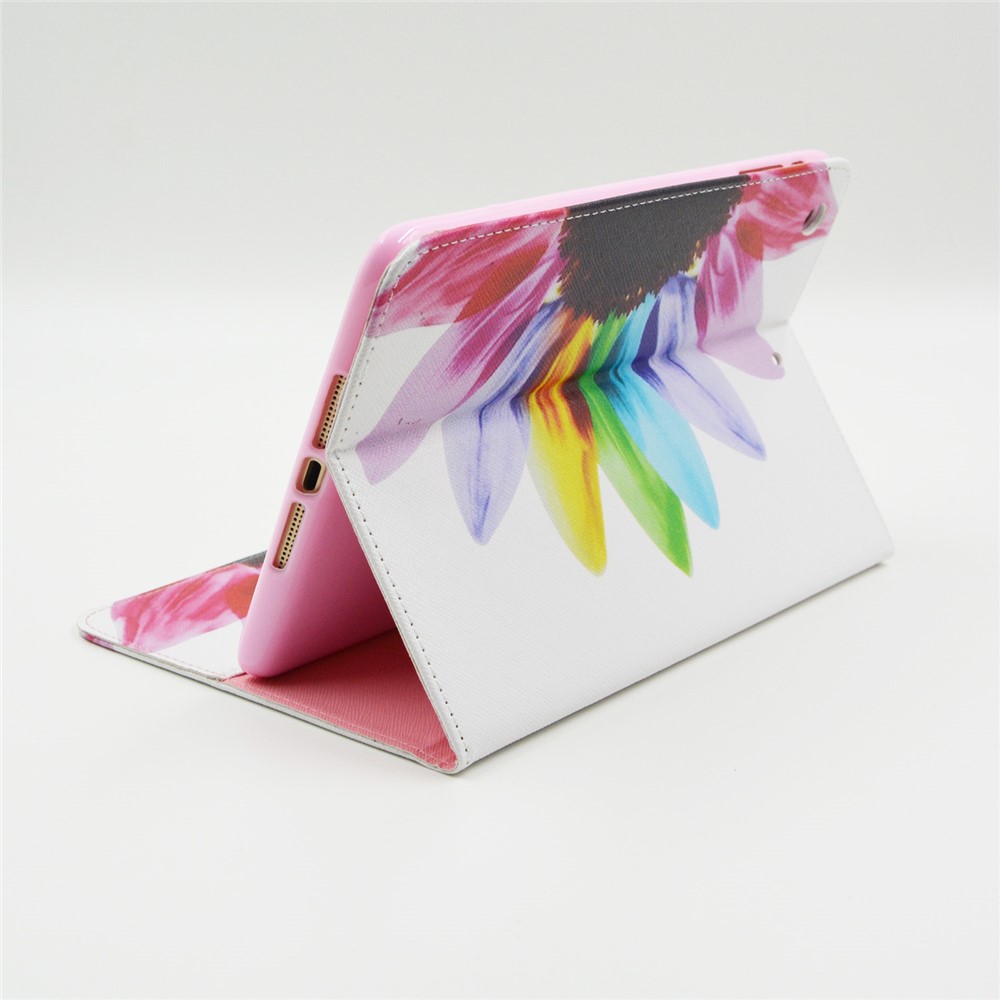 Pattern Printing Leather Wallet Protection Case for iPad mini 1 2 3 - Colorful Petals-4