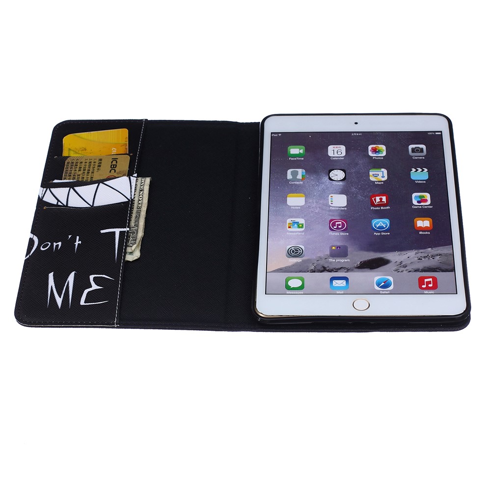 Patterned Leather Wallet Tablet Protective Shell for iPad mini 1 2 3- Do Not Touch Me-4
