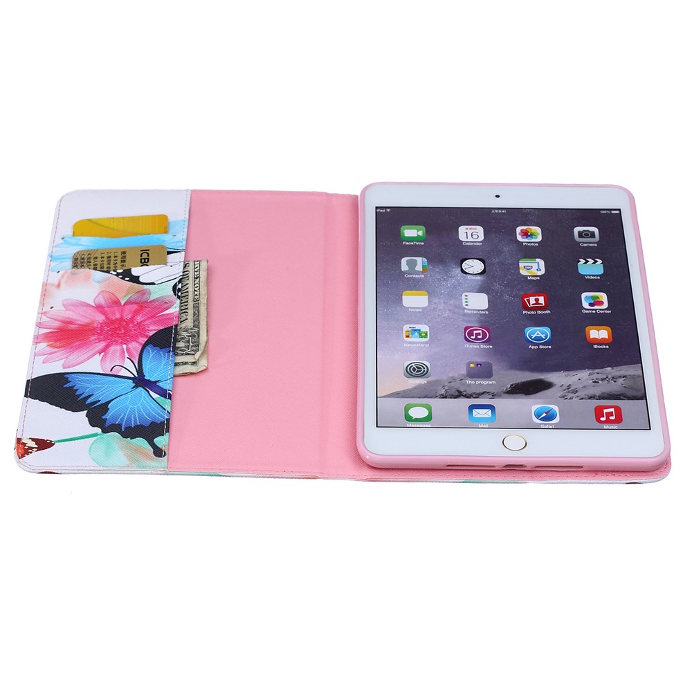 Patterned Wallet Leather Case Accessory for iPad mini 1 2 3 - Vivid Butterflies-4