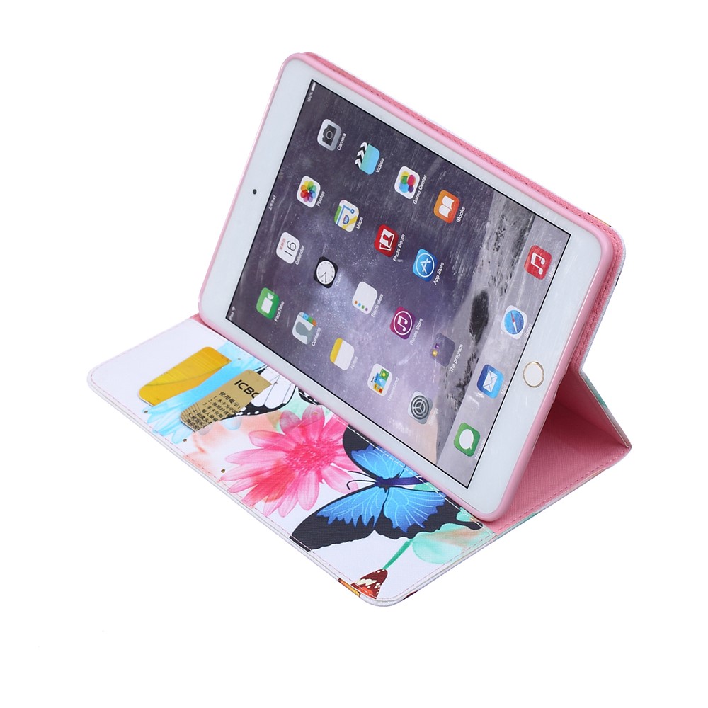 Patterned Wallet Leather Case Accessory for iPad mini 1 2 3 - Vivid Butterflies-5