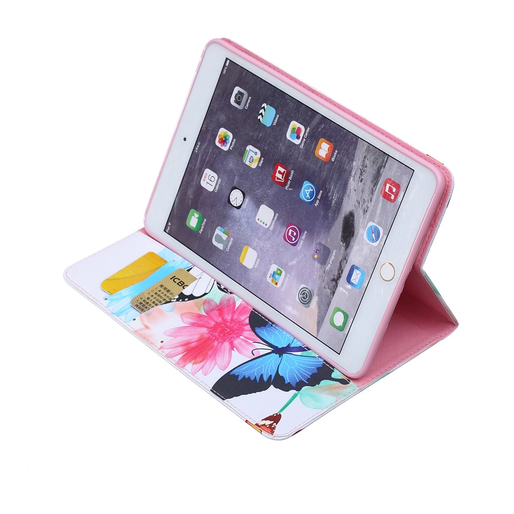 Gemustertes Brieftaschenleder -hülle Accessoire Für Ipad Mini 1 2 3 - Lebendige Schmetterlinge-5