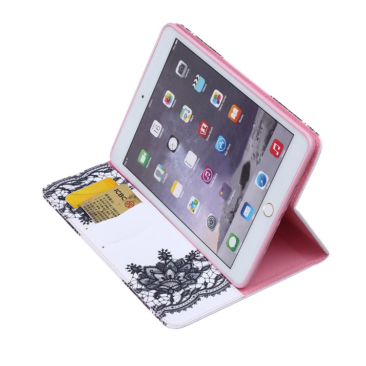 Pattern Printing Wallet Leder Shell mit Stand für iPad mini 1 2 3 - Blumenmuster-6
