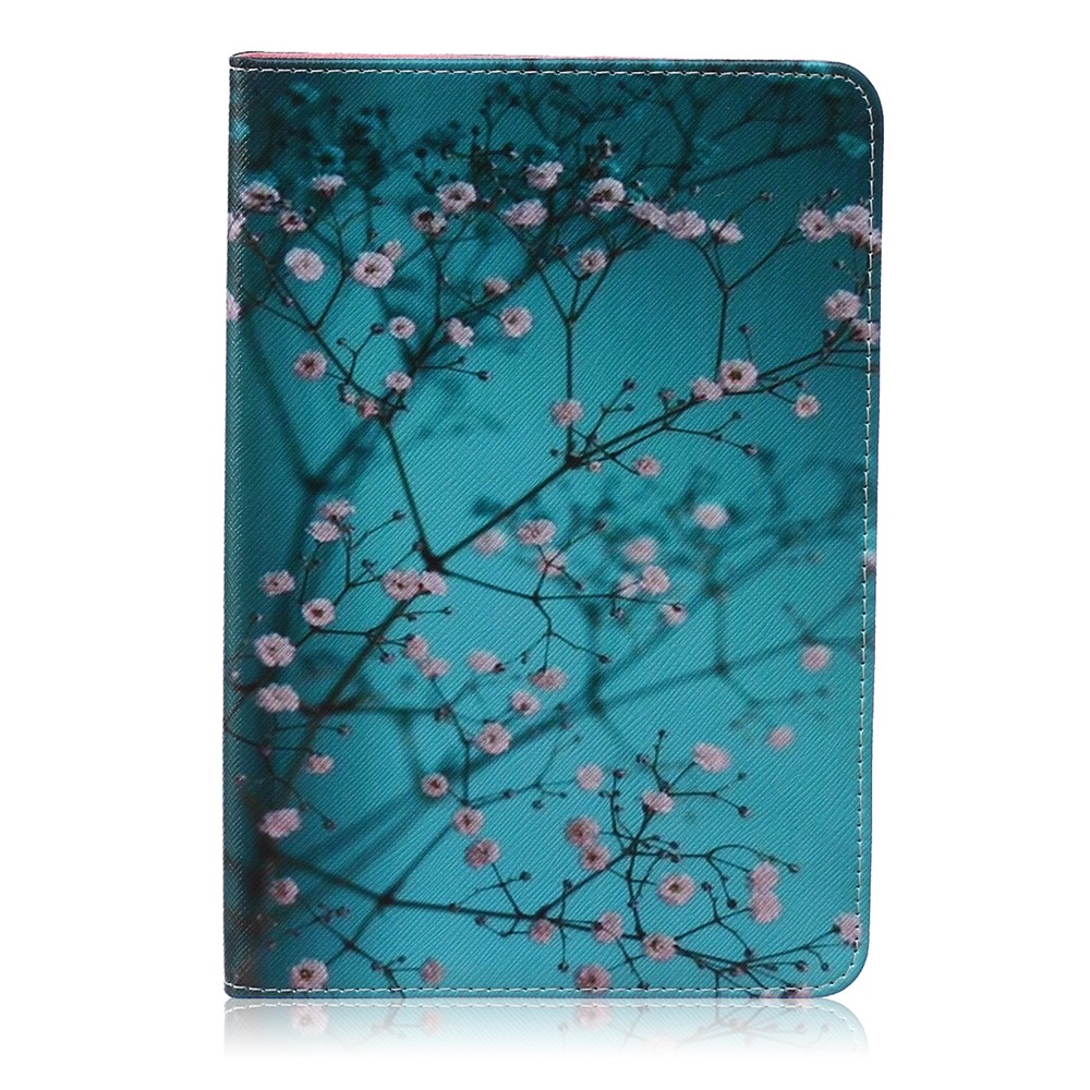 Pattern Printing Leather Wallet Cover With Stand for iPad mini 1 2 3 - Tree with Flowers-1
