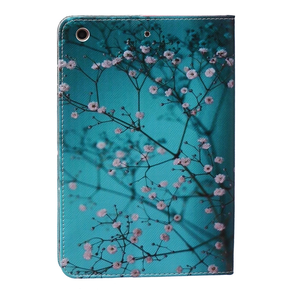 Pattern Printing Leather Wallet Cover With Stand for iPad mini 1 2 3 - Tree with Flowers-2