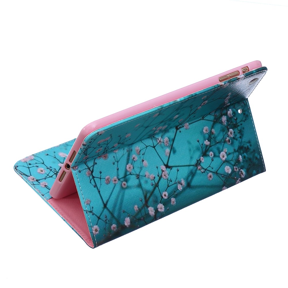 Pattern Printing Leather Wallet Cover With Stand for iPad mini 1 2 3 - Tree with Flowers-6