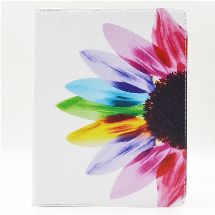 Patterned Wallet Leather Folio Cover for iPad 2/3/4 - Colorful Petals-1
