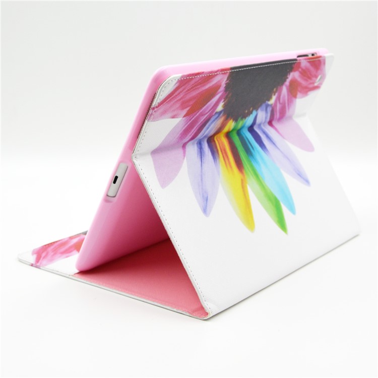 Patterned Wallet Leather Folio Cover for iPad 2/3/4 - Colorful Petals-4