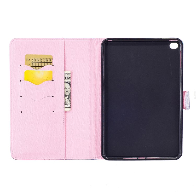 For iPad mini 4 Patterned Leather Wallet Flip Case - Color Ink-6