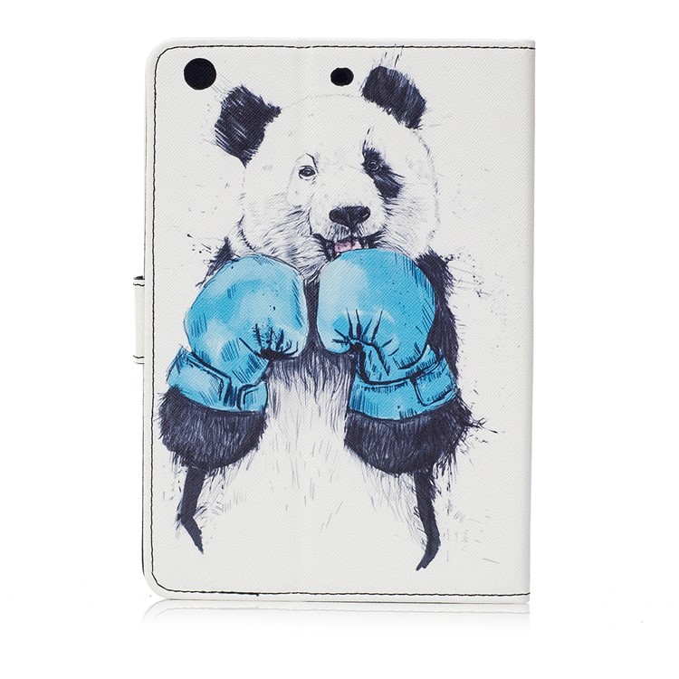 For iPad mini 3 Patterned Leather Wallet Protective Cover - Panda Boxing-2