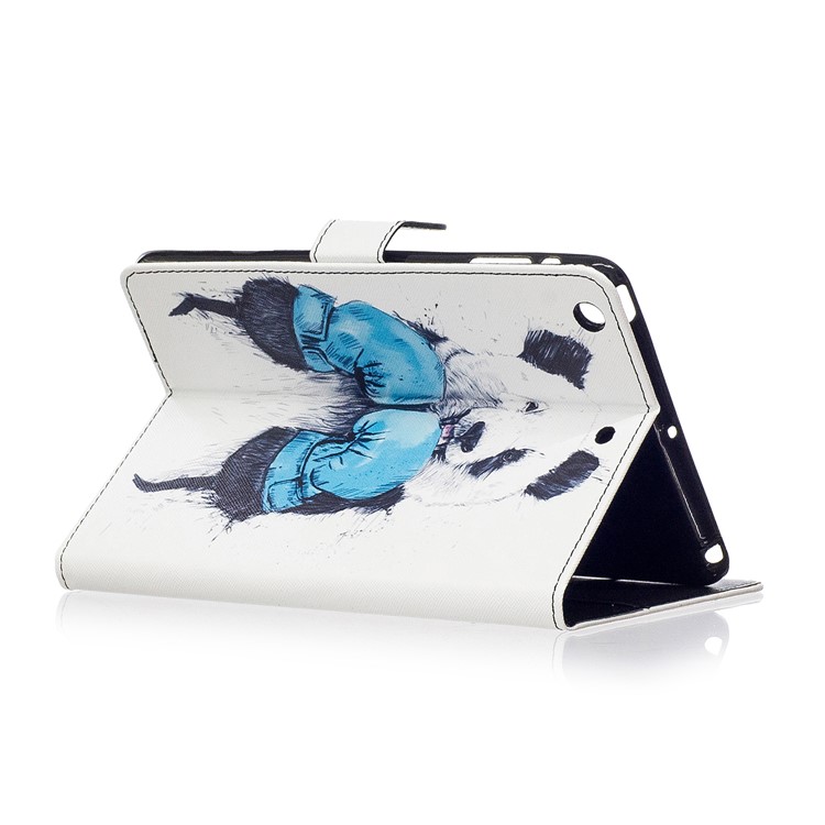 For iPad mini 3 Patterned Leather Wallet Protective Cover - Panda Boxing-3