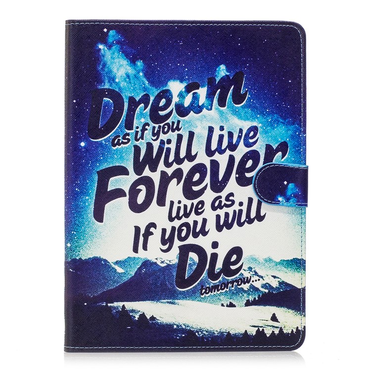 Pattern Printing Leather Wallet Tablet Case for iPad Air 2 - Quote-1