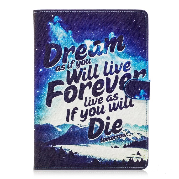 Pattern Printing Leather Wallet Protective Case for iPad Air - Quote-1