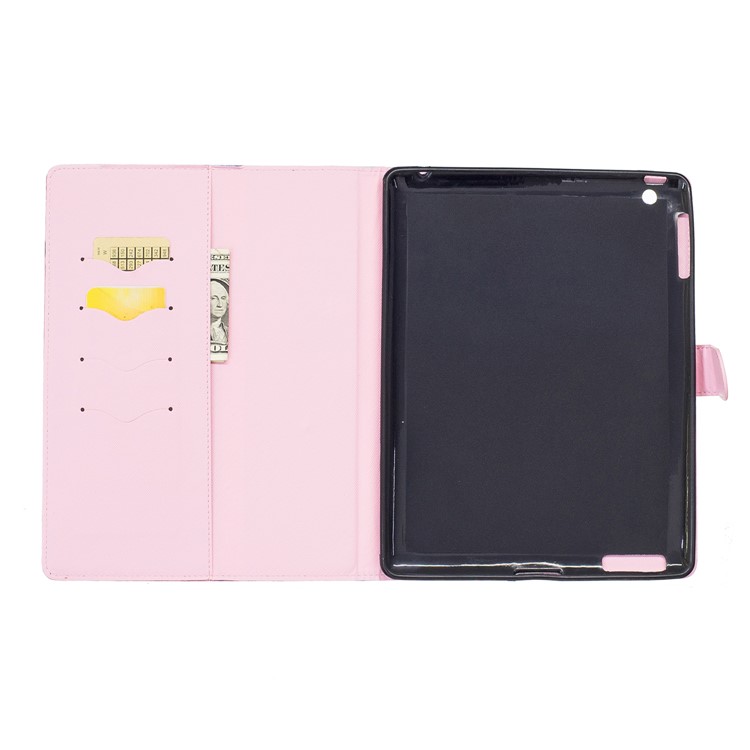 Pattern Printing Leather Wallet Protective Case for iPad 4 3 2 - Color Ink-6