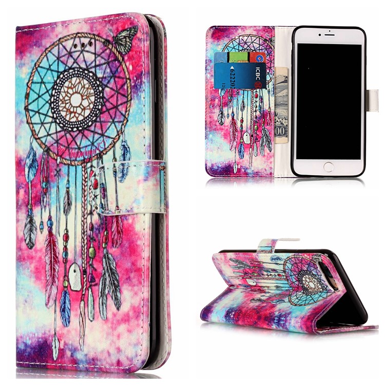 

Pattern Printing Wallet Leather Folio Stand Cover for iPhone 8 Plus / 7 Plus 5.5 inch - Dream Catcher, iPhone 8 Plus