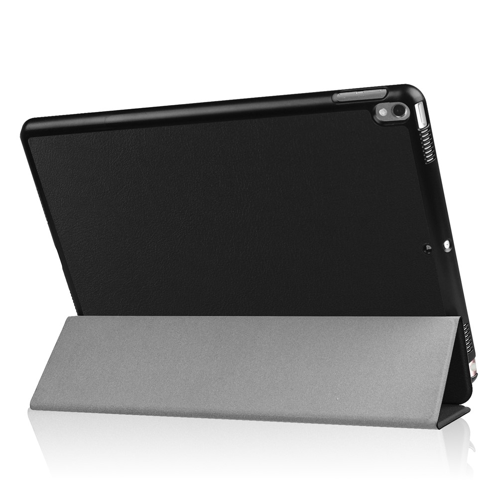 Pour Ipad Pro 10,5 Pouces (2017) / Air 10,5 Pouces (2019) Slim Affiche à Tricolage Tri Fold Stand PU Tablet Cover Protector - le Noir