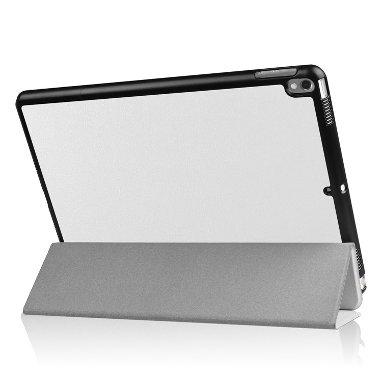 For iPad Air 10.5 (2019) / Pro 10.5 (2017) Tri-fold Stand Leather Case Accessory - White-4