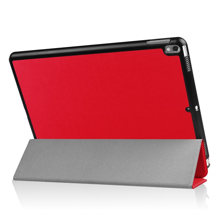For iPad Air 10.5 (2019) / Pro 10.5 (2017) Tri-fold Stand Leather Tablet Cover Shell - Red-4