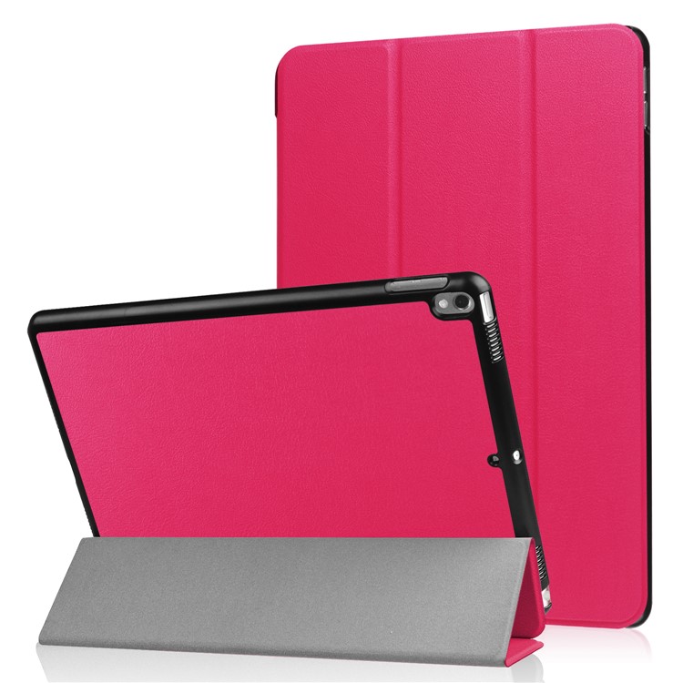 For iPad Air 10.5 (2019) / Pro 10.5 (2017) Tri-fold Stand Leather Protective Case Cover - Rose-1