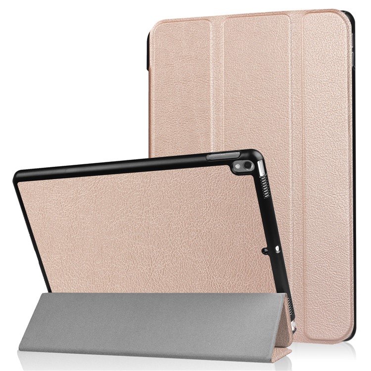 Для Ipad Pro 10,5-дюймовый (2017) Трехцветный Корпус Из Кожи Для Планшетов - Розовое Золото-1