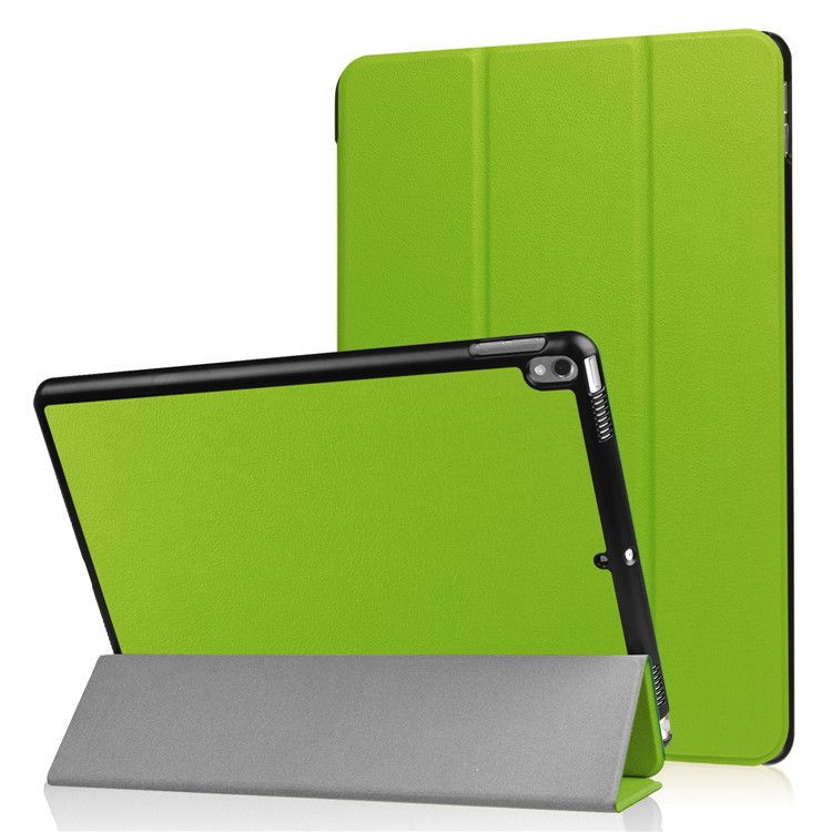 For iPad Air 10.5 (2019) / Pro 10.5 (2017) Tri-fold Leather Stand Cover Shell Case - Green-1