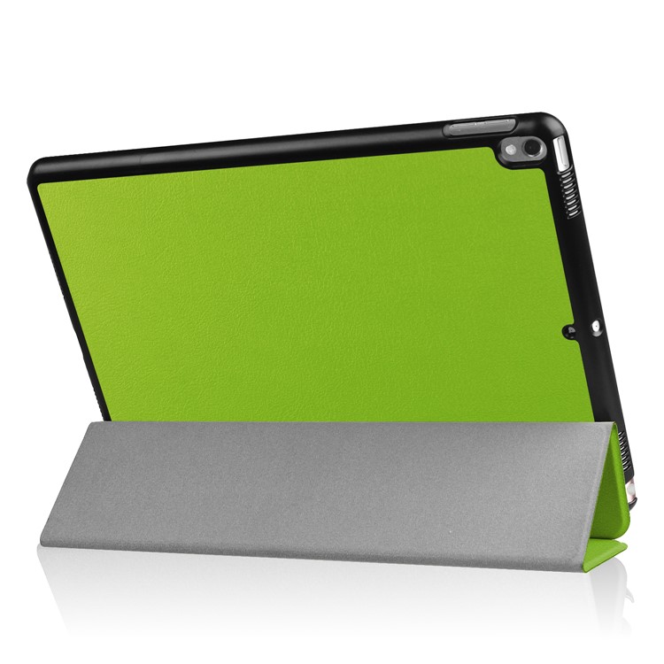 For iPad Air 10.5 (2019) / Pro 10.5 (2017) Tri-fold Leather Stand Cover Shell Case - Green-4