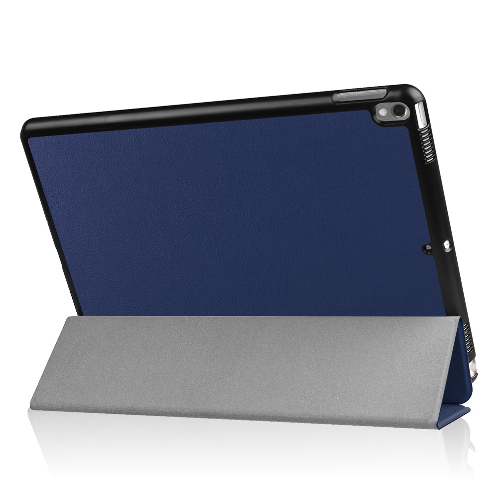 Para Ipad Pro 10.5 Pulgadas (2017)/Air 10.5 Pulgadas (2019) Slim Shock-apro a Prueba de Choque Tri-plegable PU Cuero Protector de Cubierta de Tableta - Azul Oscuro