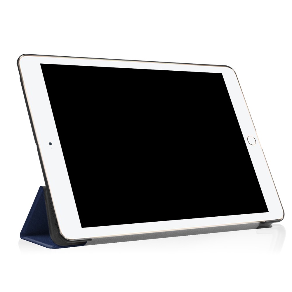 For iPad Air 10.5 (2019) / Pro 10.5 (2017) Tri-fold Stand Leather Case Cover - Dark Blue-5