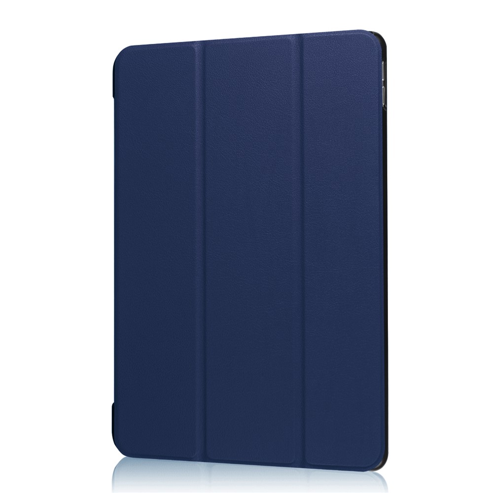 Pour Ipad Pro 10,5 Pouces (2017) / Air 10,5 Pouces (2019) Slim Affiche à Tricolage Tri Fold Stand PU Tablet Cover Protector - Bleu Foncé-7