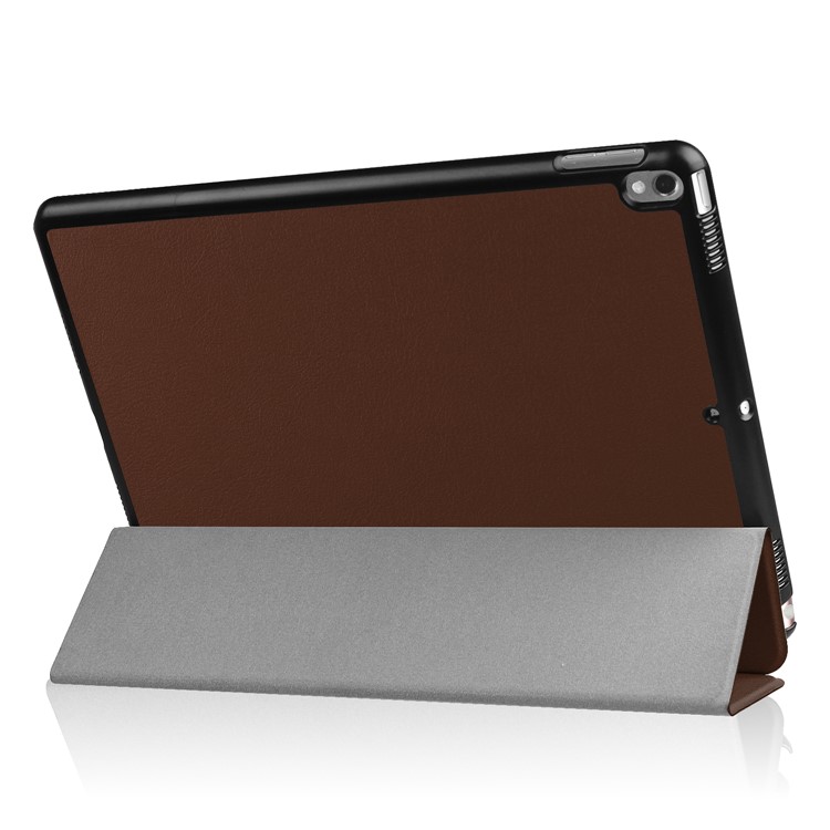 For iPad Air 10.5 (2019) / Pro 10.5 (2017) Tri-fold Stand Leather Shell Case Cover - Brown-4