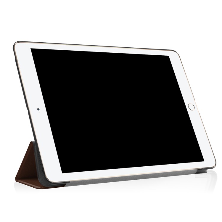 For iPad Air 10.5 (2019) / Pro 10.5 (2017) Tri-fold Stand Leather Shell Case Cover - Brown-5