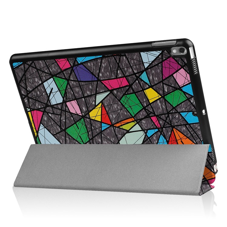 Pattern Printing Leather Tri-fold Stand Cover for iPad Pro 10.5-inch - Colorful Geometric Pattern-4