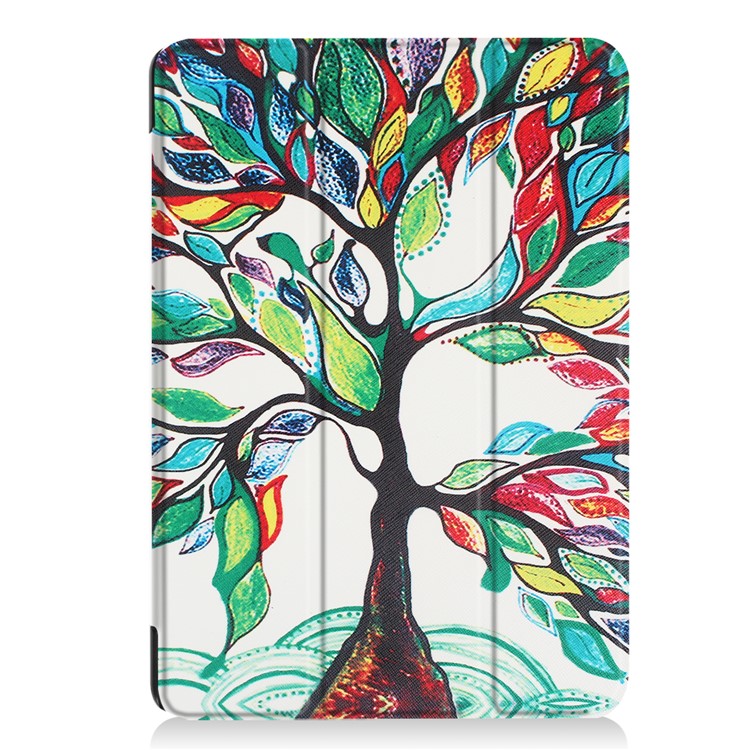 Patterned Leather Tri-fold Stand Protector Shell for iPad Air 10.5 (2019) / Pro 10.5 (2017) - Colored Tree Painting-2