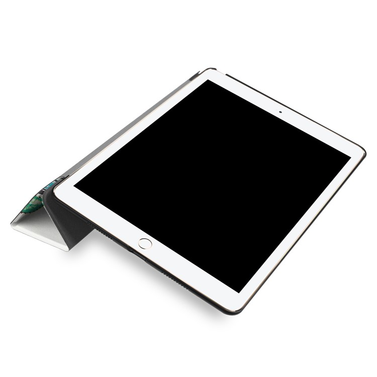 Patterned Leather Tri-fold Stand Protector Shell for iPad Air 10.5 (2019) / Pro 10.5 (2017) - Colored Tree Painting-6