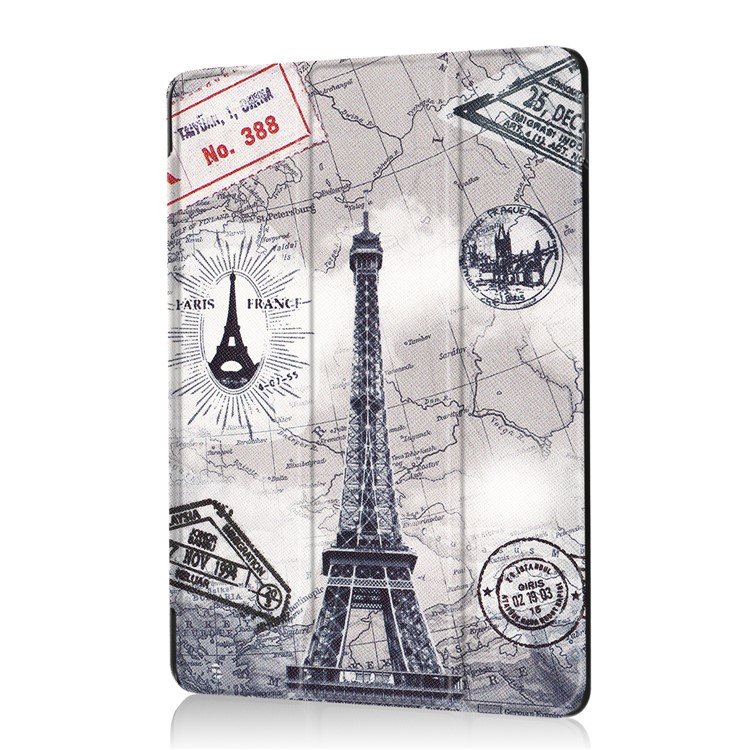 campione pelle tri-Fold Custodia protettiva per iPad Pro 10.5-pollice(2017) - Torre Eiffel e mappa-7