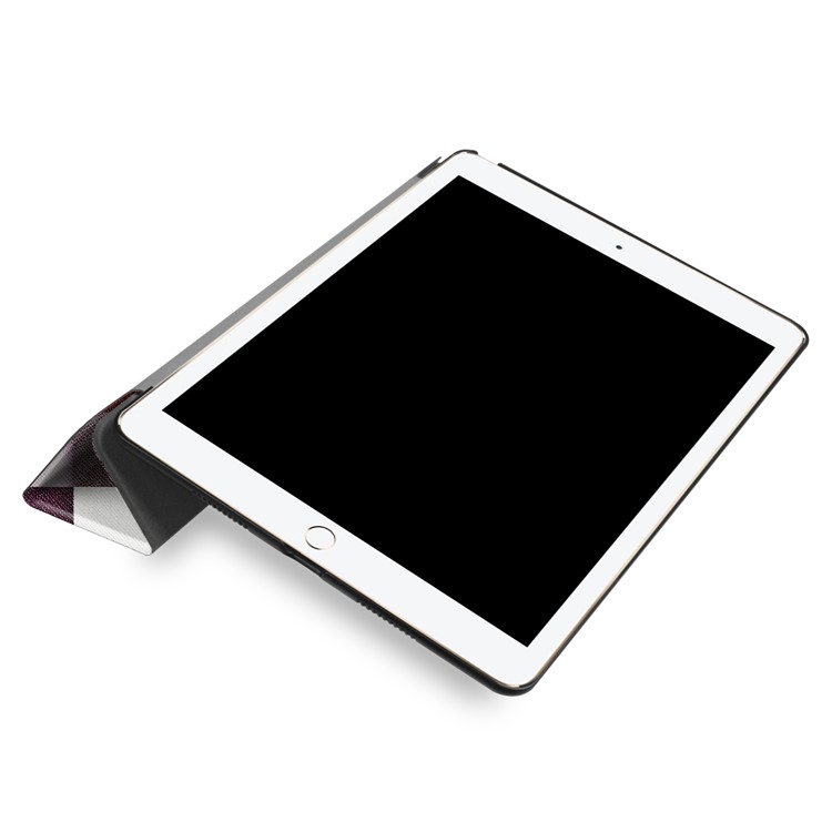 Guscio Di Supporto In Pelle Tri-fold Modello Di Stampa Per Ipad Pro Da 10,5 Pollici (2017) - Griglia A Triangolo Colorato-6