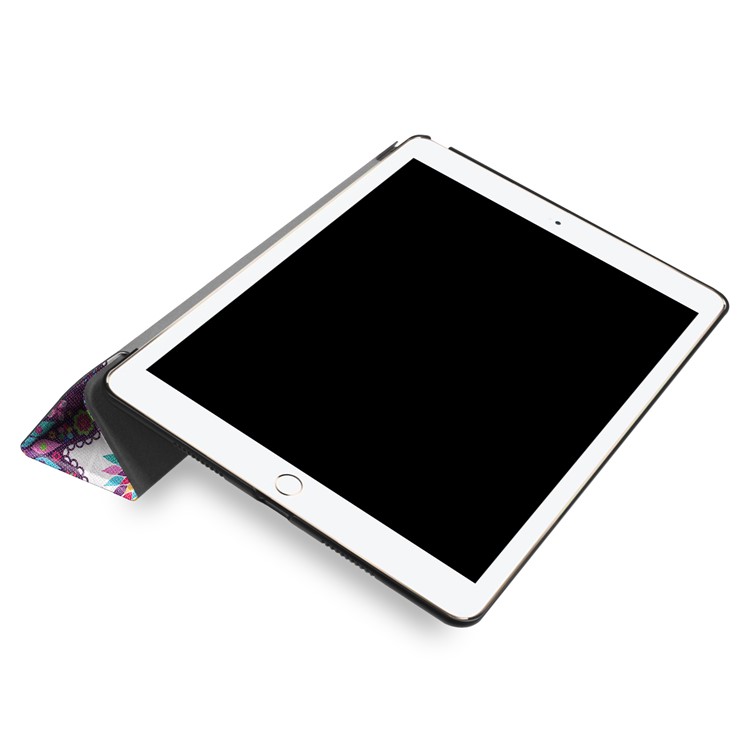 Для IPad Про 10,5-дюймовый (2017) С Рисунком Кожа Три Раза Стенд Планшетный Корпус - Цветные Бабочки И Цветы-6
