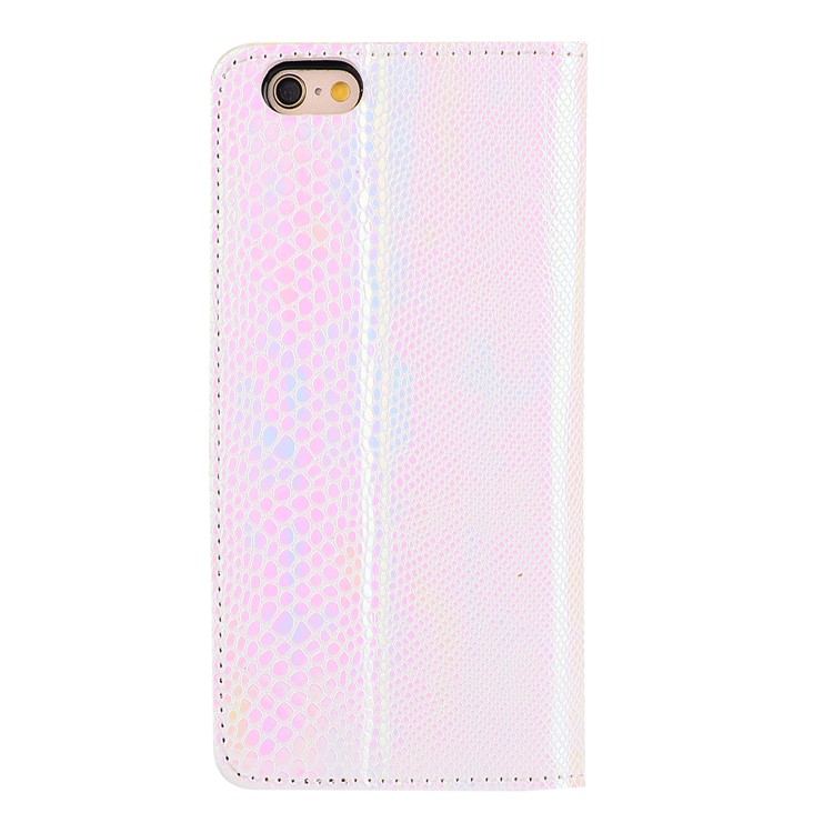 Fancy Snake Texture Wallet Leather Phone Shell Casing with Stand for iPhone 6s 6 - Pink-4