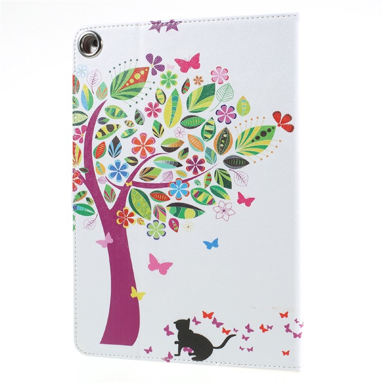 Mobile Accessory Pattern Printing Leather Wallet Stand Case for iPad 9.7 (2018) / 9.7 (2017) - Colorized Tree-3