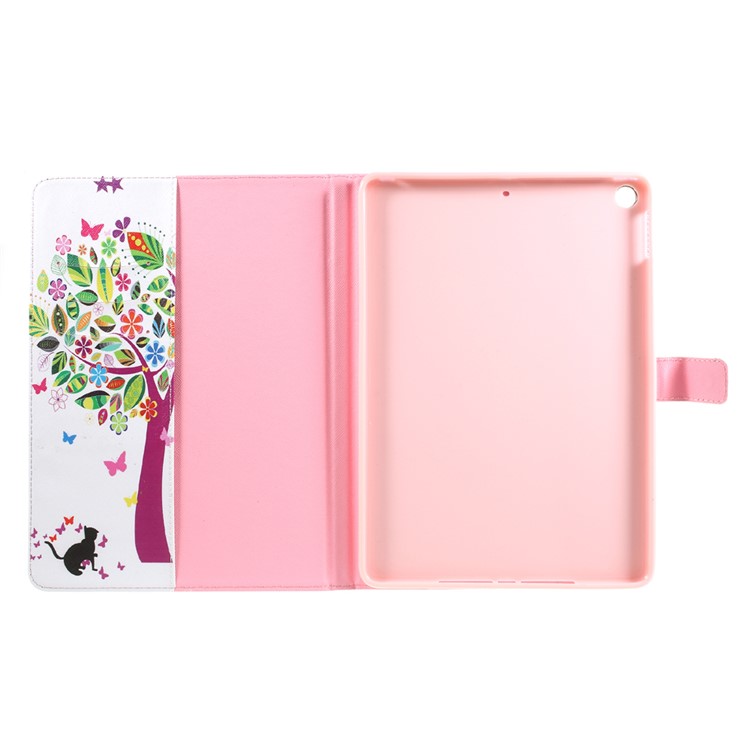 Mobile Accessory Pattern Printing Leather Wallet Stand Case for iPad 9.7 (2018) / 9.7 (2017) - Colorized Tree-7