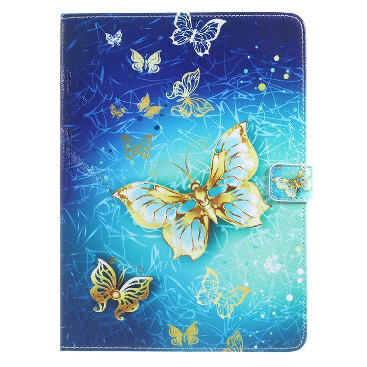 For iPad 9.7 (2018) / 9.7 (2017) Patterned Folio Leather Wallet Stand Shell - Beautiful Butterflies-1