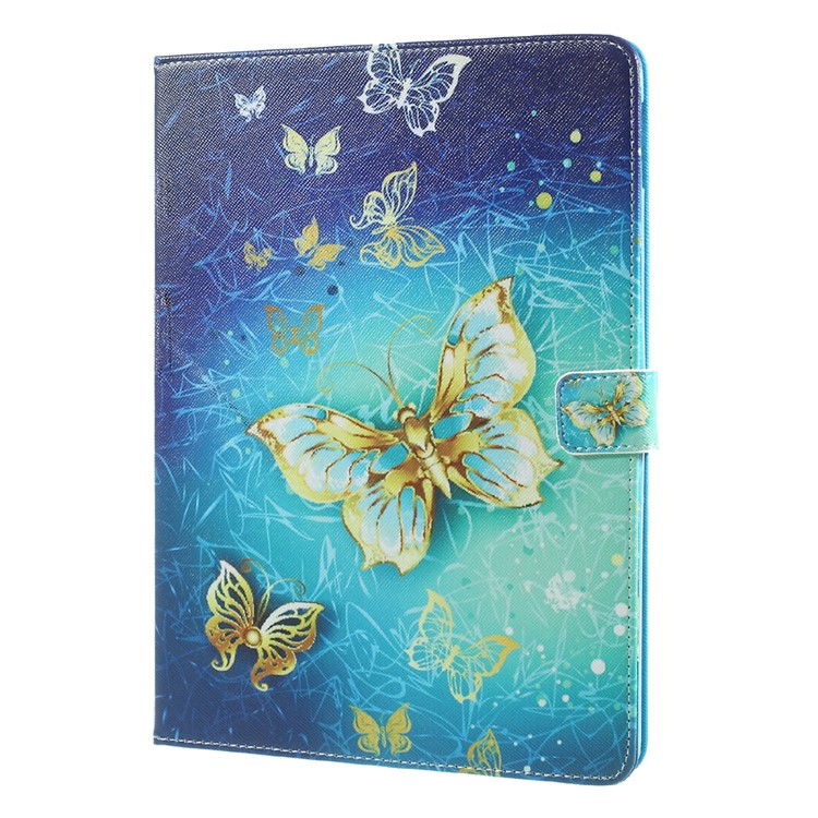 For iPad 9.7 (2018) / 9.7 (2017) Patterned Folio Leather Wallet Stand Shell - Beautiful Butterflies-2