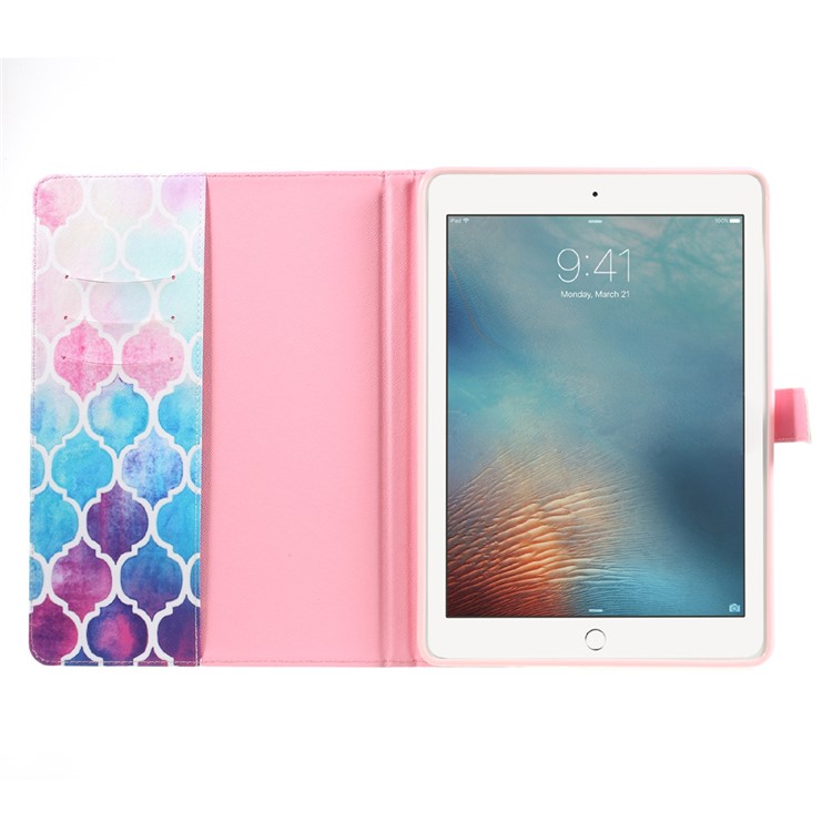 Double Sides Pattern Printing Flip Leather Wallet Stand Cover for iPad 9.7 (2018) / 9.7 (2017) - Colorized Retro Pattern-6